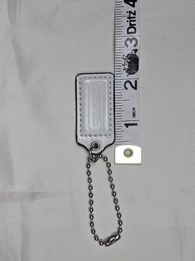 Authentic Vintage Coach Leather Hangtag Replacement Purse Charm- White